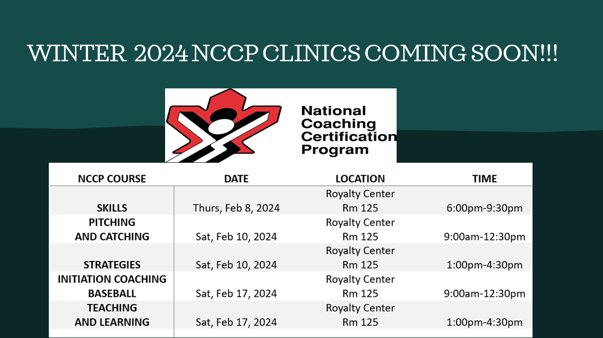 Winter NCCP Schedule